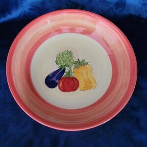 Tabletops Gallery Hand Painted Stoneware Serving Dish